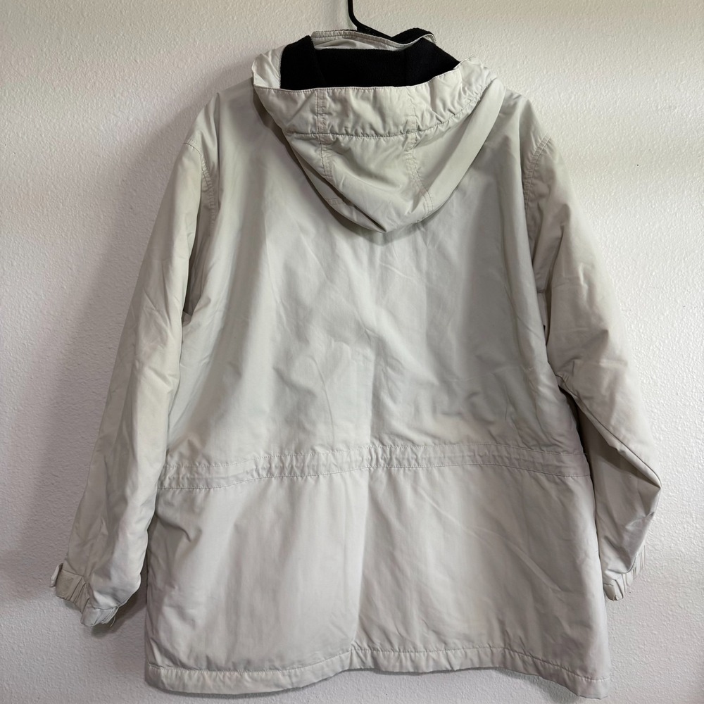 Vintage Eddie Bauer Parka Jacket Women's Size PXL Ivory Detachable Hood Full Zip - Picture 8 of 14